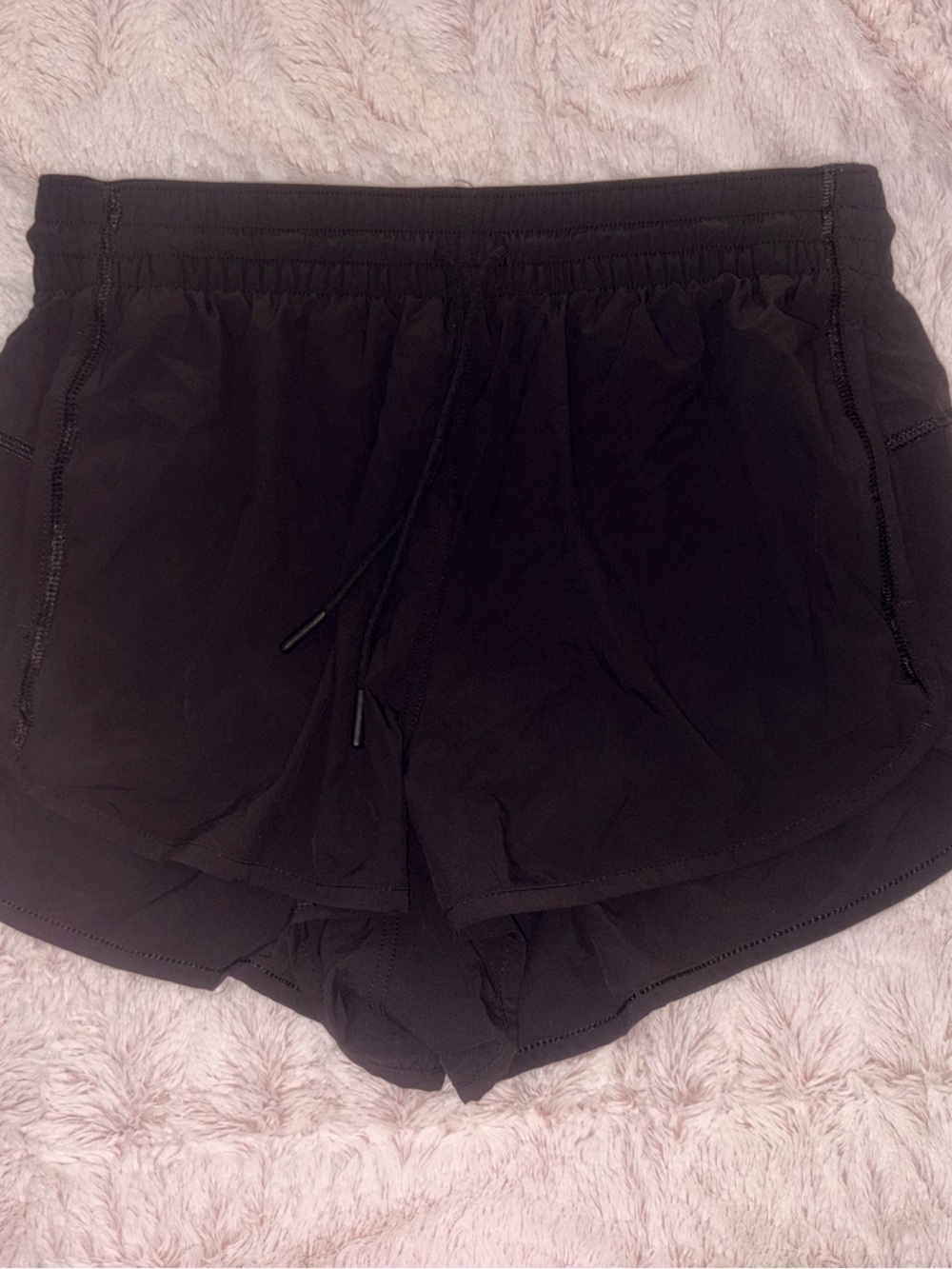 Women’s Athletic Shorts – Black Drawstring Performance Shorts
